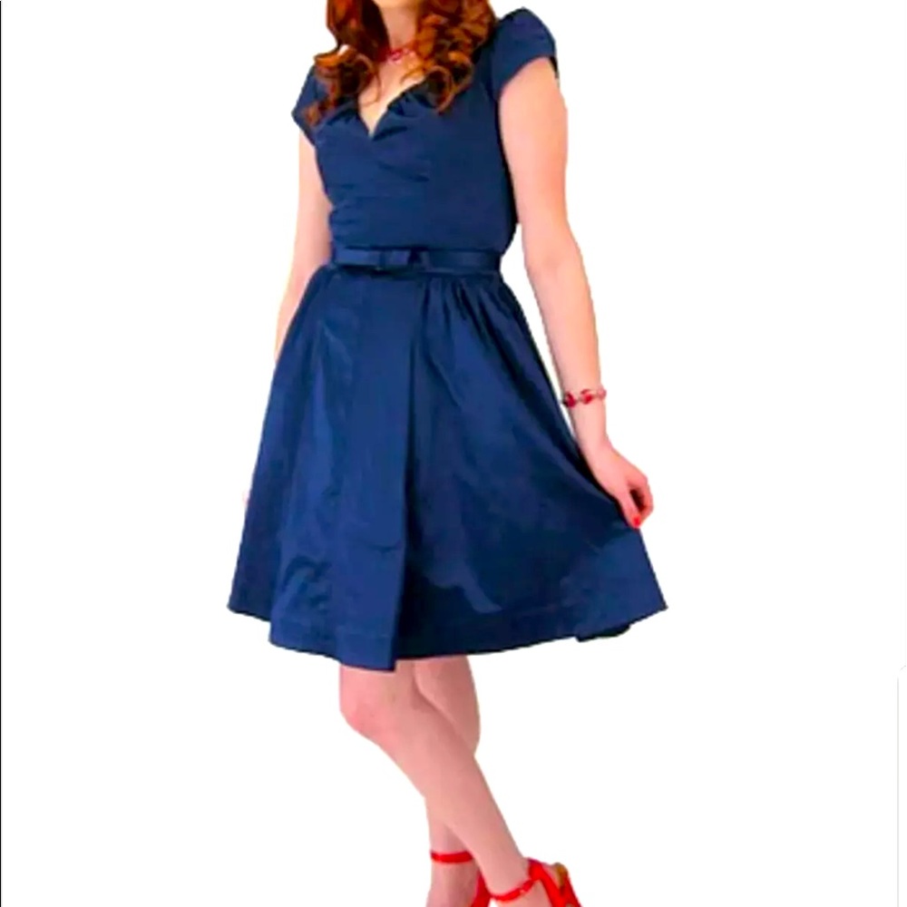 Trashy diva blue dress size 6 NEW with belt